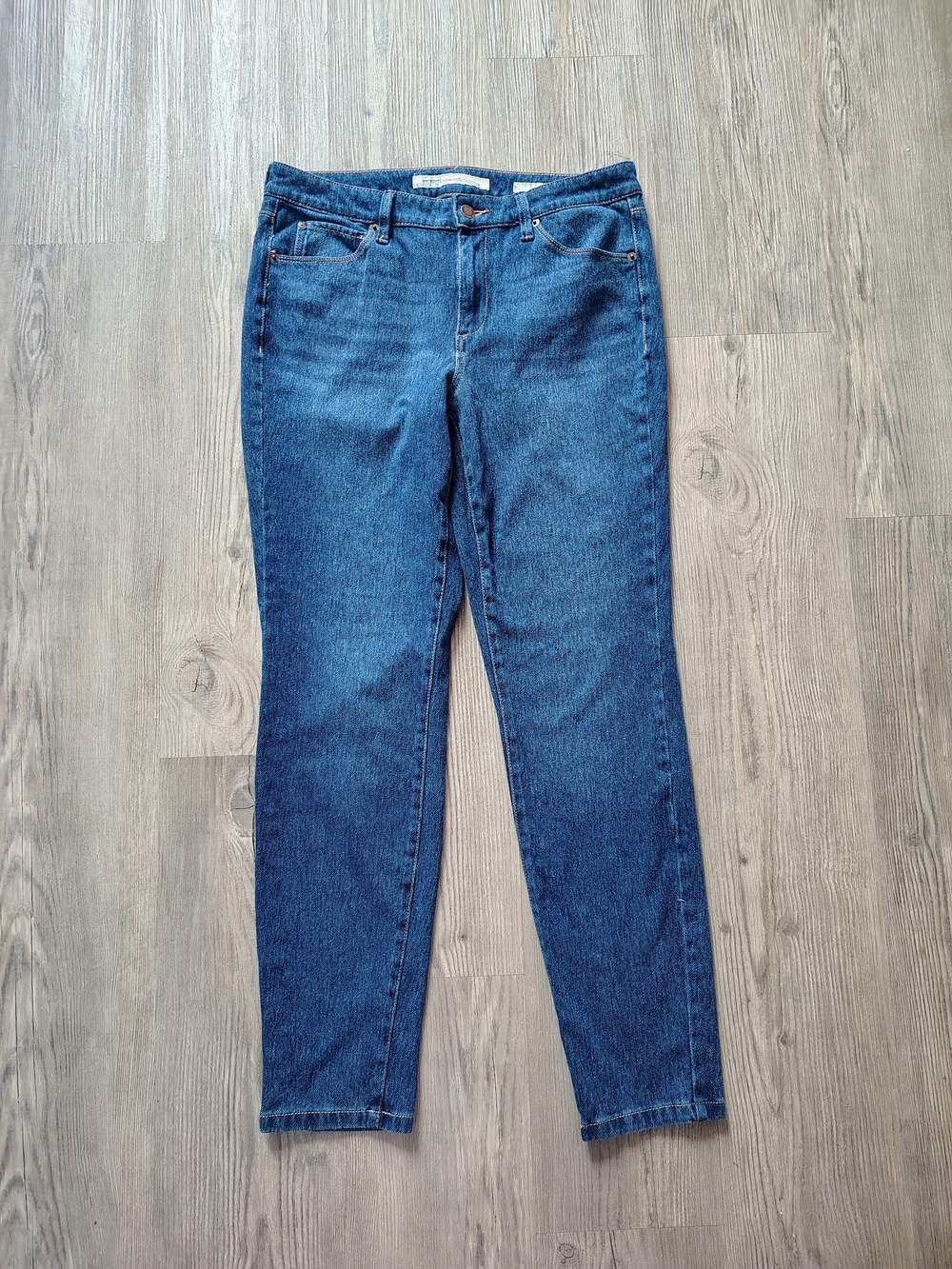 Jones New York Women's Knit Jeans Stretch Straight Leg Mid Rise Size 10
